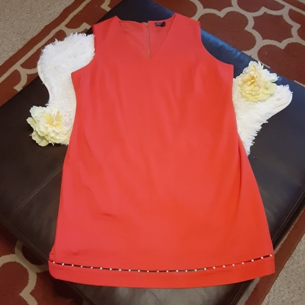 NWT The Limited 20W midi red dress w pearl detail